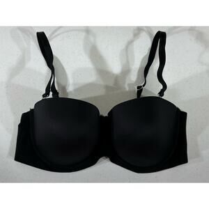 Aerie Real Sunnie Strapless Bra Size 34C Black‎ Removable Adjustable Straps